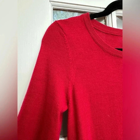 Cynthia Rowley Red Merino Wool Long Sleeve Fitted Sweater Dress Size XS - Picture 4 of 10